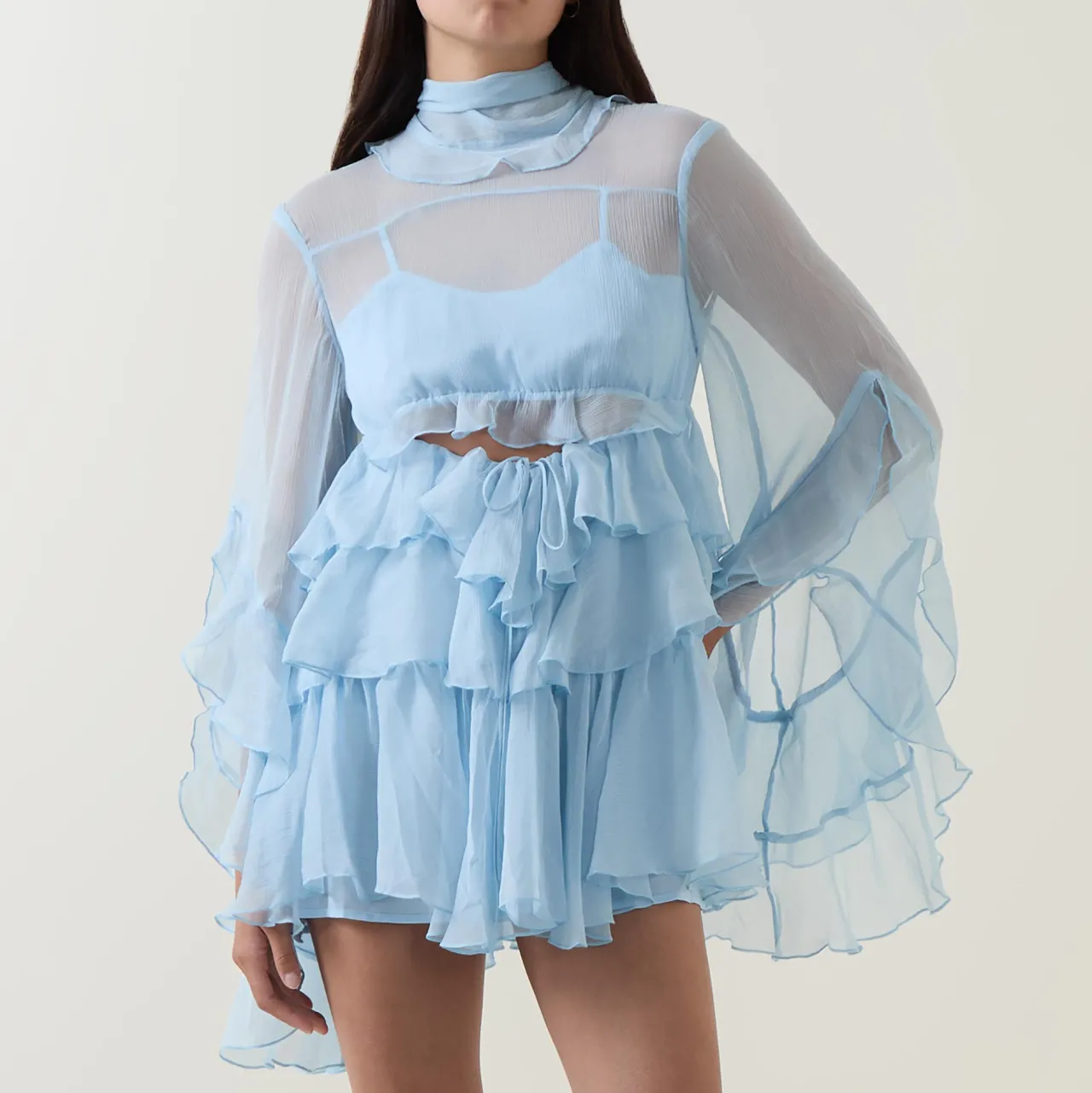 Sale Anyssa Ruffle Mini Dress Women Dresses