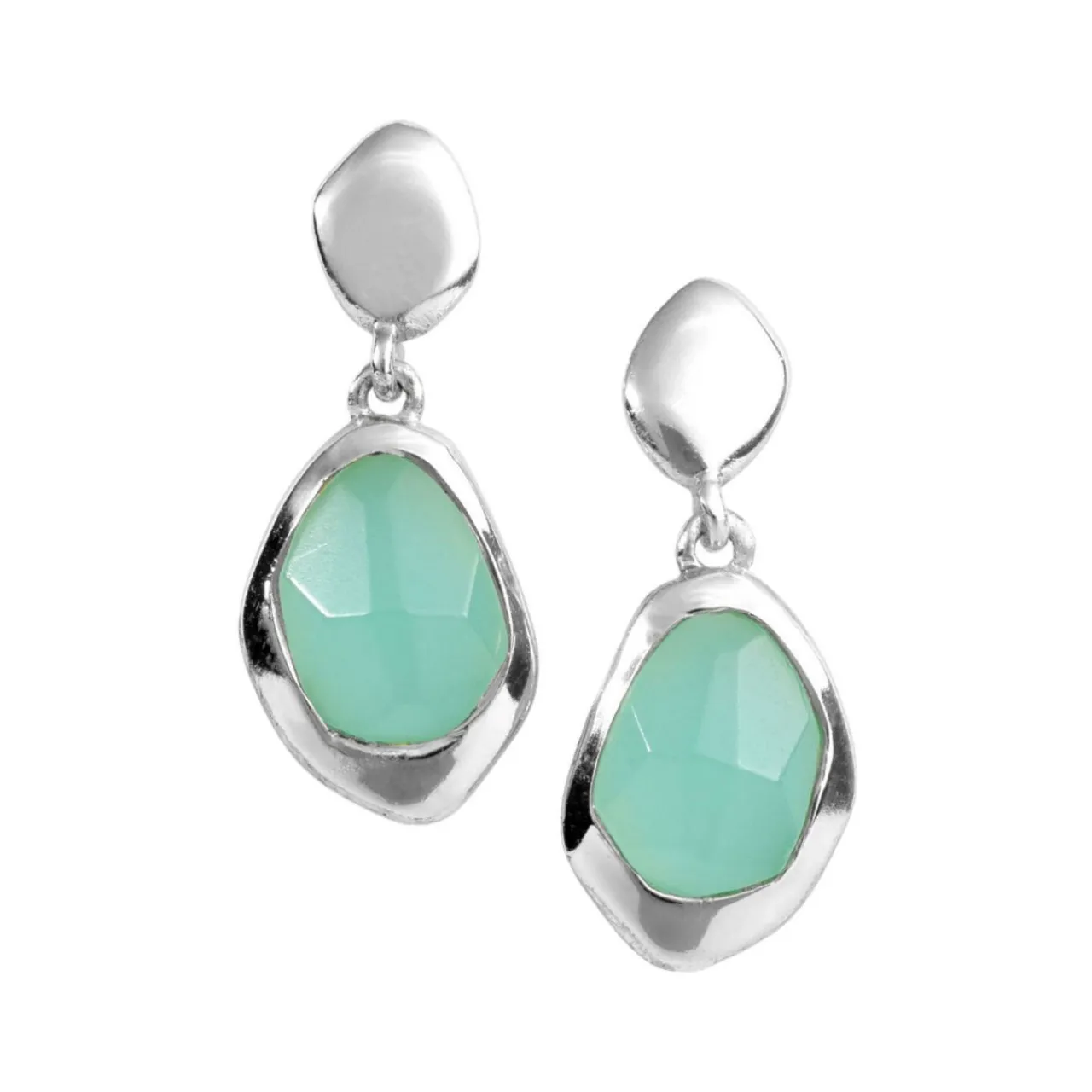 Sale Aqua Chalcedony Stepping Stone Earrings Women Earrings