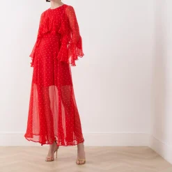 New Aria Ruffle Polka Dot Dress Women Dresses|Mother Of The Bride