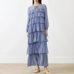 Online Arielle Tie-Front Ruffled Dress Women Dresses|Occasion Dressing