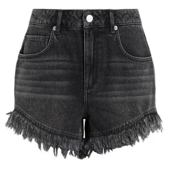 Astrid High-Rise Frayed Denim Shorts Women Trousers & Shorts