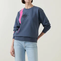 Clearance Atomic Eye Embroidered Sweatshirt Women Sweatshirts & Hoodies