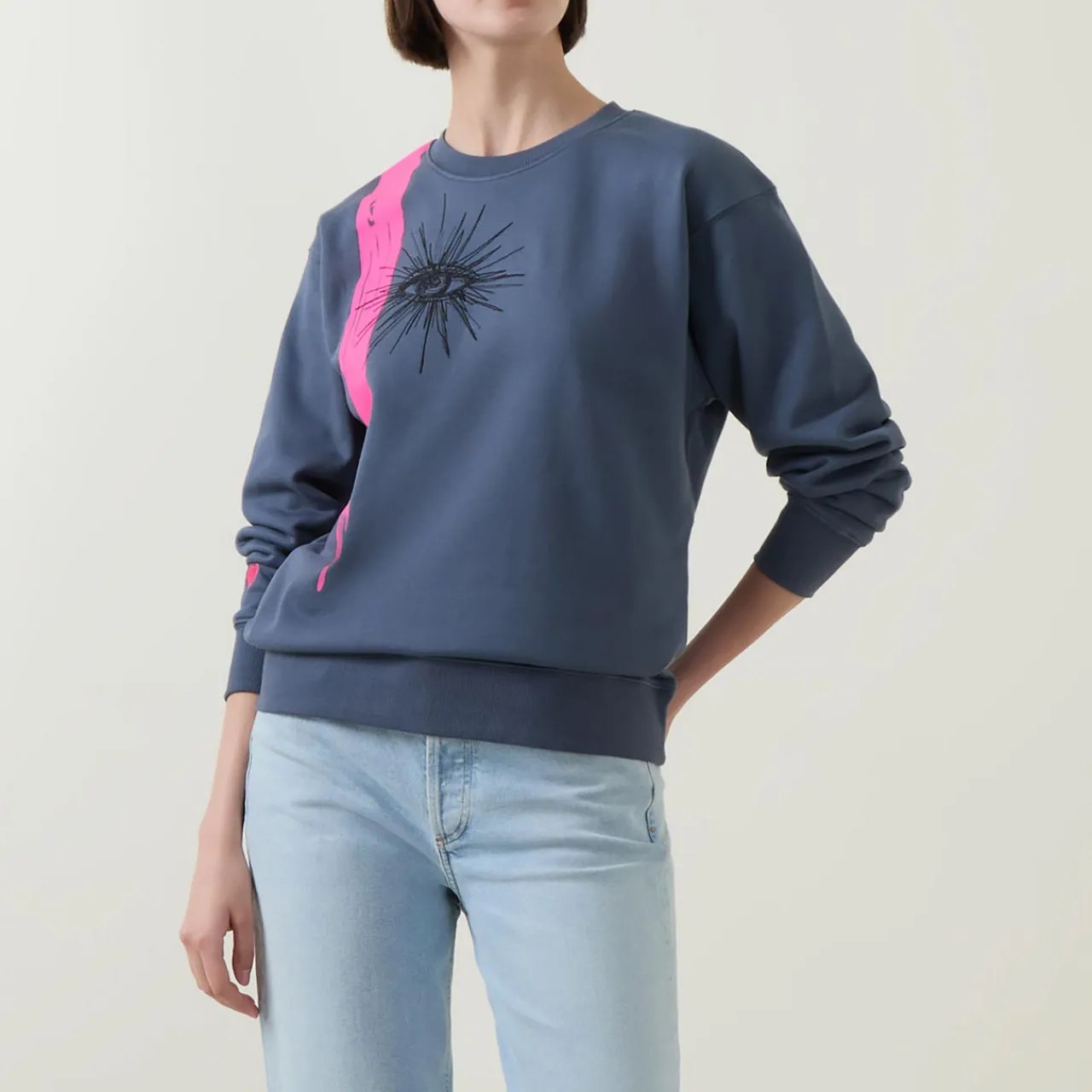 Clearance Atomic Eye Embroidered Sweatshirt Women Sweatshirts & Hoodies