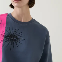 Clearance Atomic Eye Embroidered Sweatshirt Women Sweatshirts & Hoodies