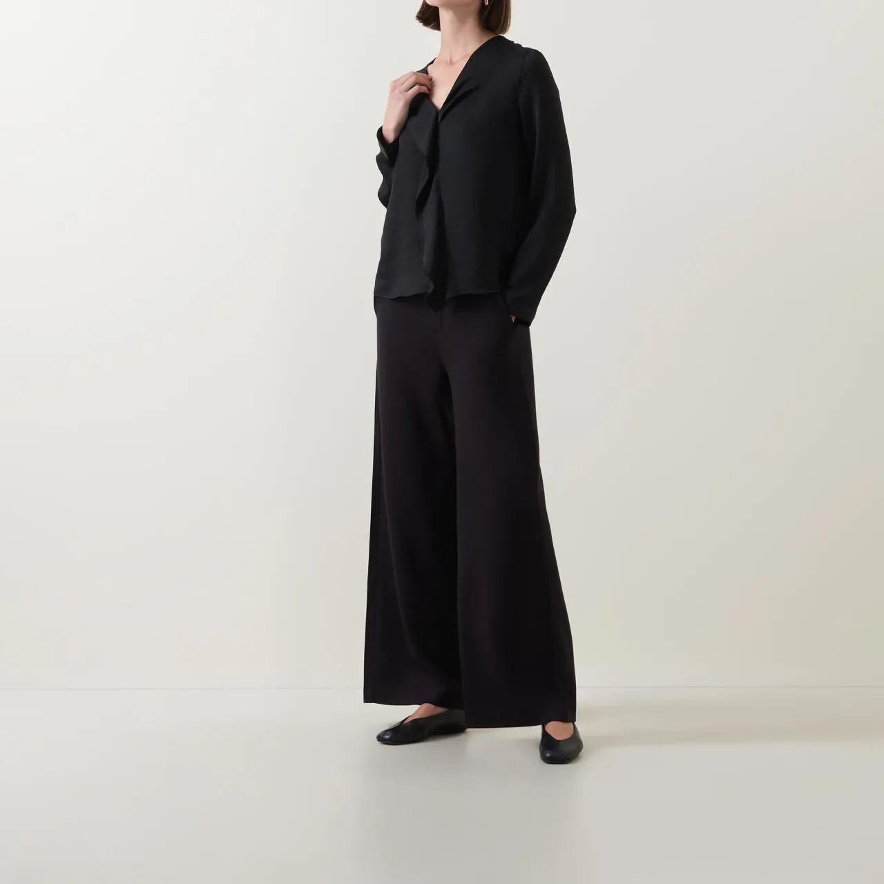 Hot Audai Asymmetric Ruffle Blouse Women Tops