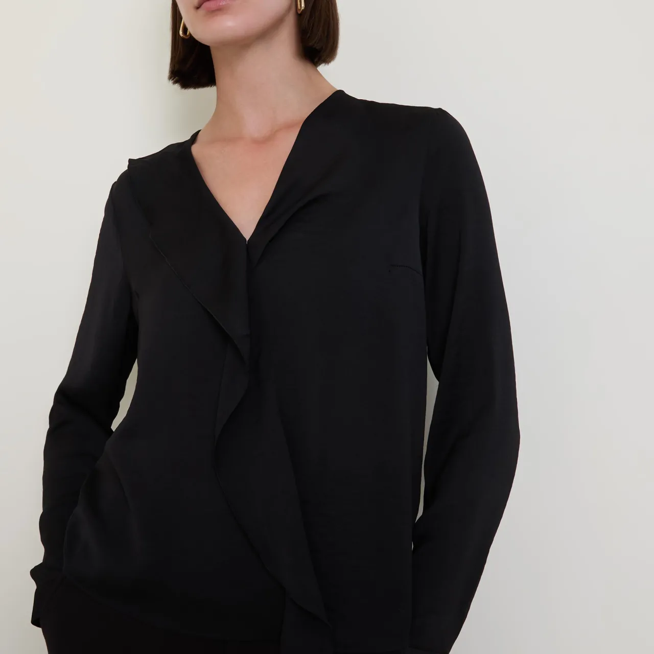 Hot Audai Asymmetric Ruffle Blouse Women Tops