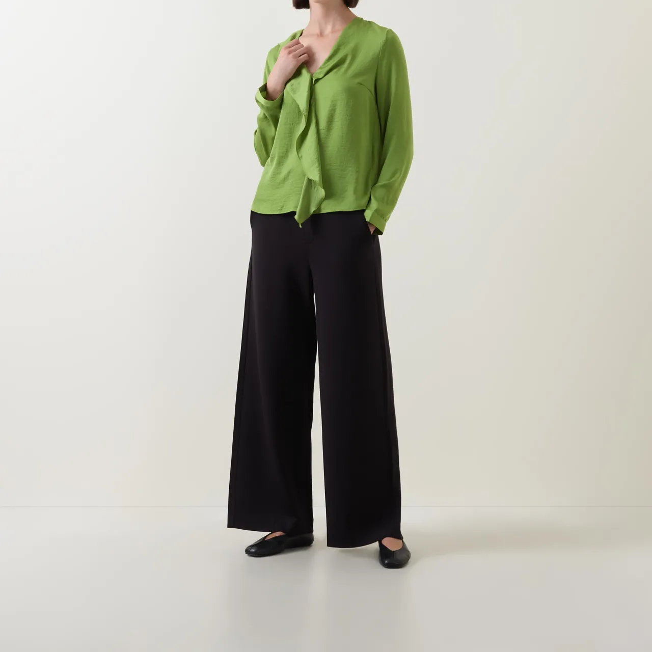 Online Audai Asymmetric Ruffle Blouse Women Tops