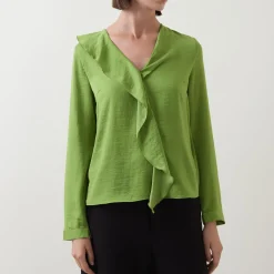 Online Audai Asymmetric Ruffle Blouse Women Tops