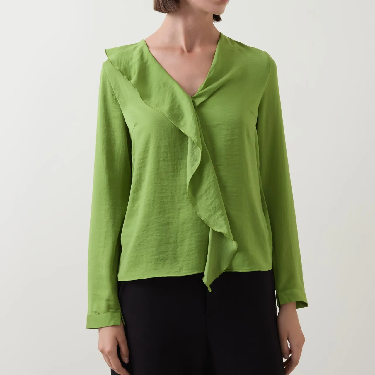 Online Audai Asymmetric Ruffle Blouse Women Tops