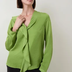 Online Audai Asymmetric Ruffle Blouse Women Tops