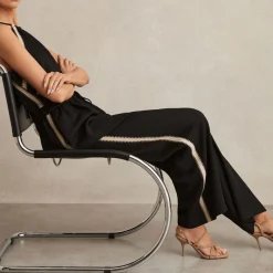 Online Auden Halterneck Stitched Stripe Jumpsuit Women Jumpsuits