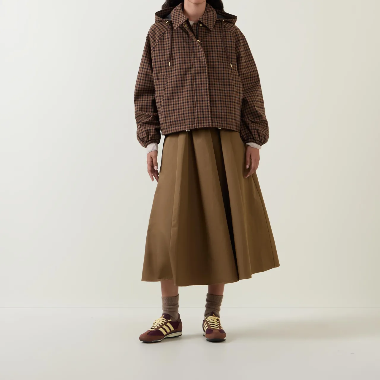 Audrey Check Print Jacket Women Coats & Jackets