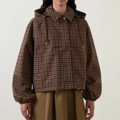Audrey Check Print Jacket Women Coats & Jackets