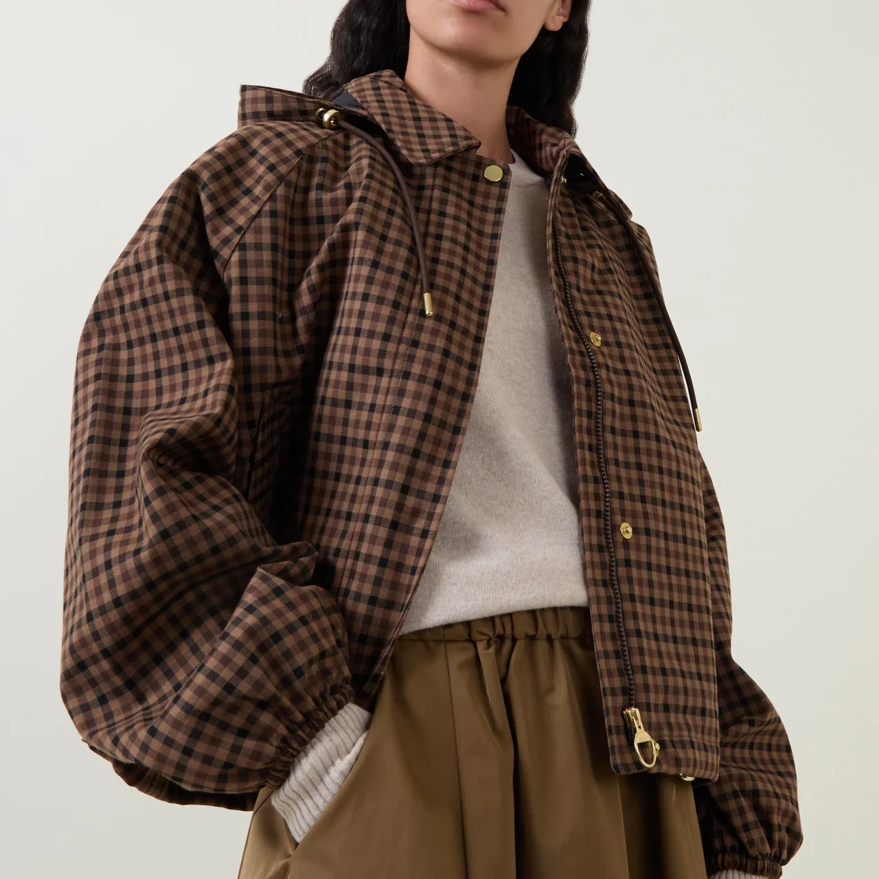 Audrey Check Print Jacket Women Coats & Jackets