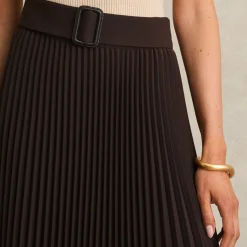 Ava Belted Pleated Skirt Women Skirts
