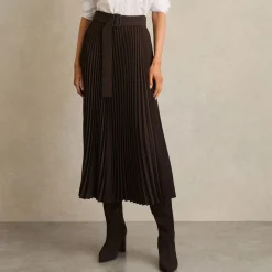 Ava Belted Pleated Skirt Women Skirts
