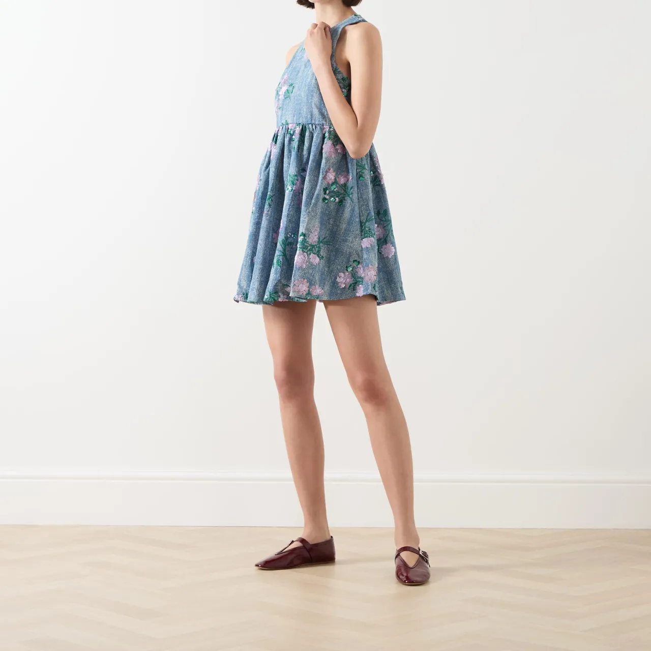Clearance Azul Embellished Denim Mini Dress Women Dresses|Occasion Dressing