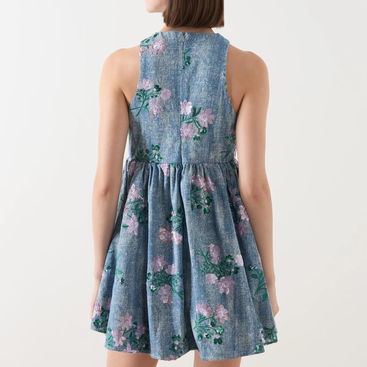 Clearance Azul Embellished Denim Mini Dress Women Dresses|Occasion Dressing