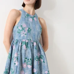 Clearance Azul Embellished Denim Mini Dress Women Dresses|Occasion Dressing