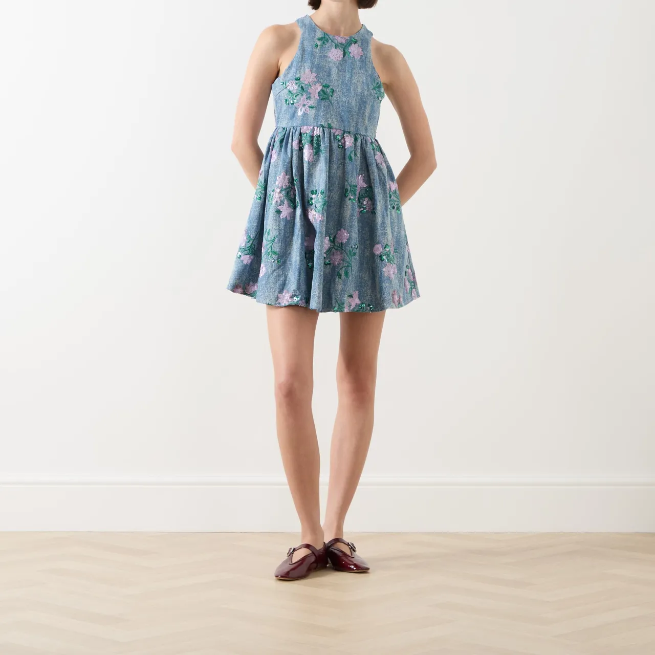 Clearance Azul Embellished Denim Mini Dress Women Dresses|Occasion Dressing