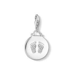 Sale Baby Footprint Disc Charm Women Charms
