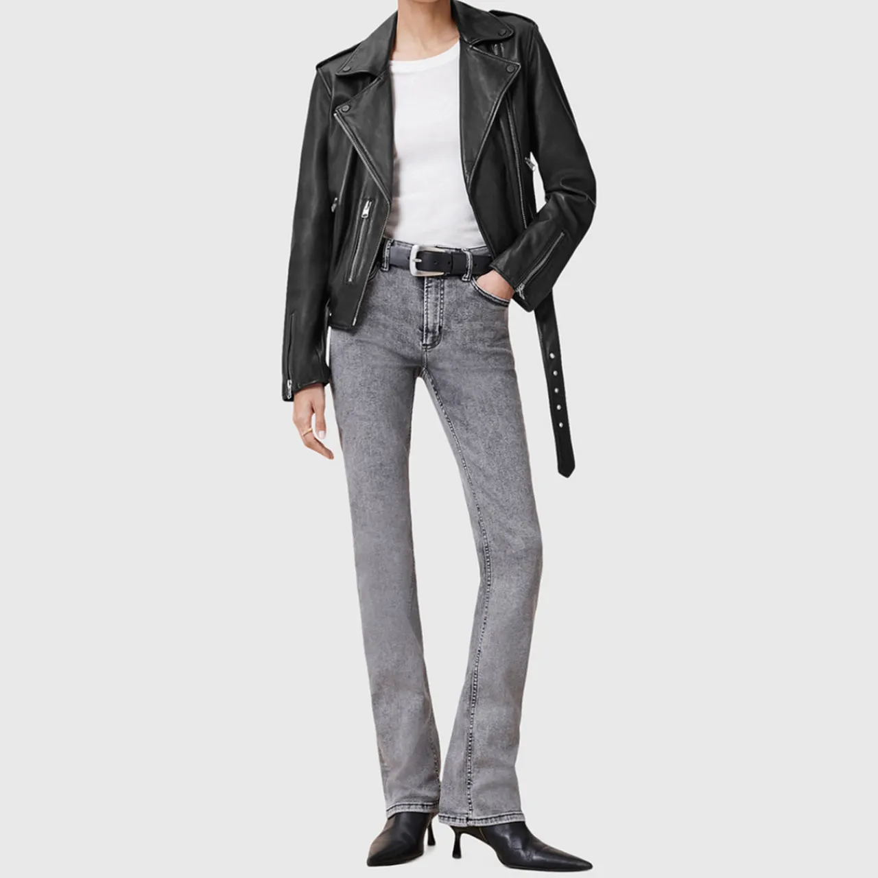 Discount Balfern Leather Biker Jacket Women Coats & Jackets