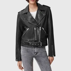 Discount Balfern Leather Biker Jacket Women Coats & Jackets