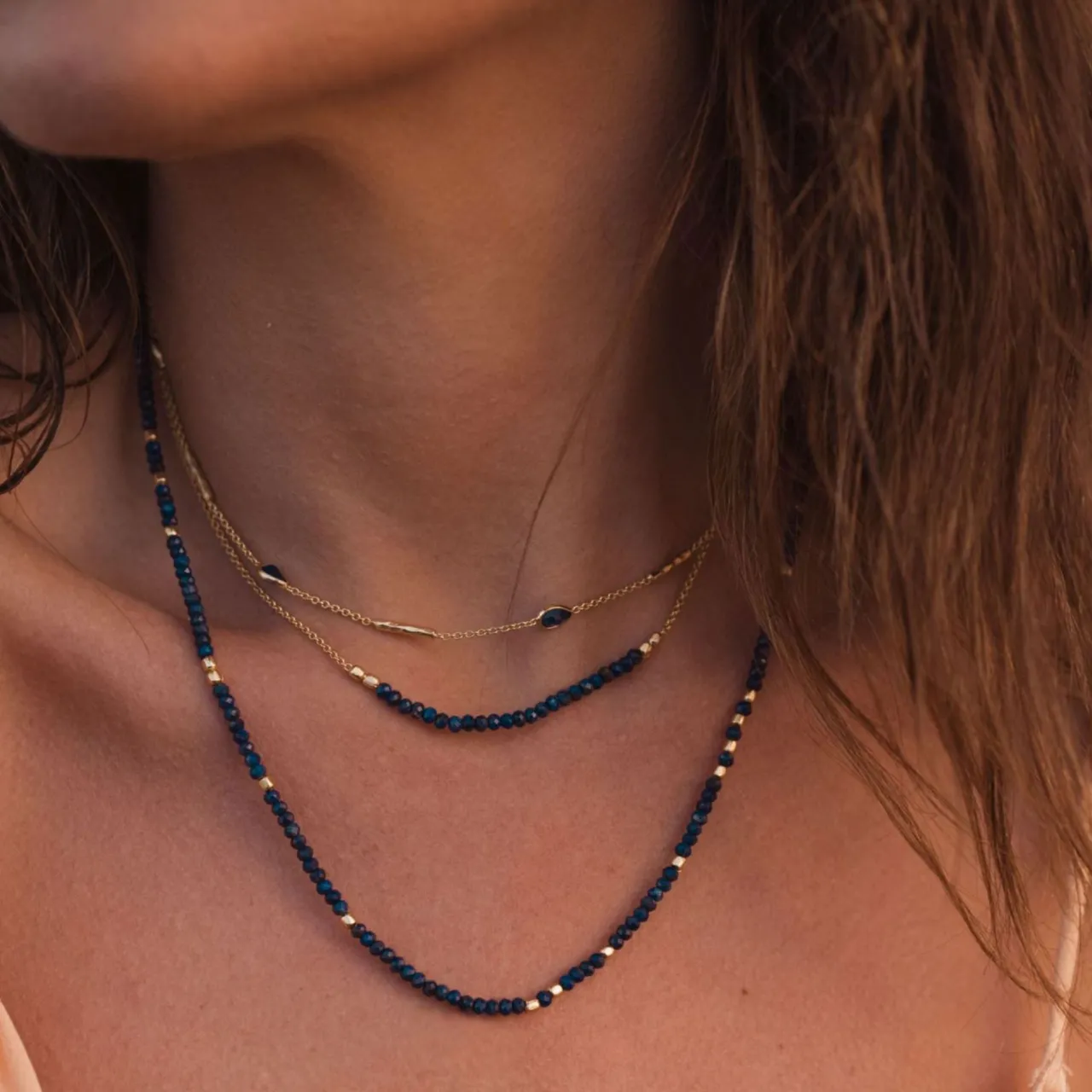 Hot Bali Lapis Lazuli Beaded Necklace Women Necklaces