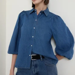 Discount Ballariz Denim Blouse Women Tops