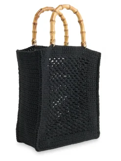 Clearance Bamboo Handle Crochet Bag Women Tote Bags