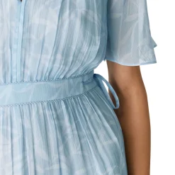 Outlet Bamboo Leaves Gathered Dress Women Dresses