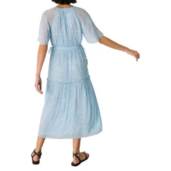 Outlet Bamboo Leaves Gathered Dress Women Dresses