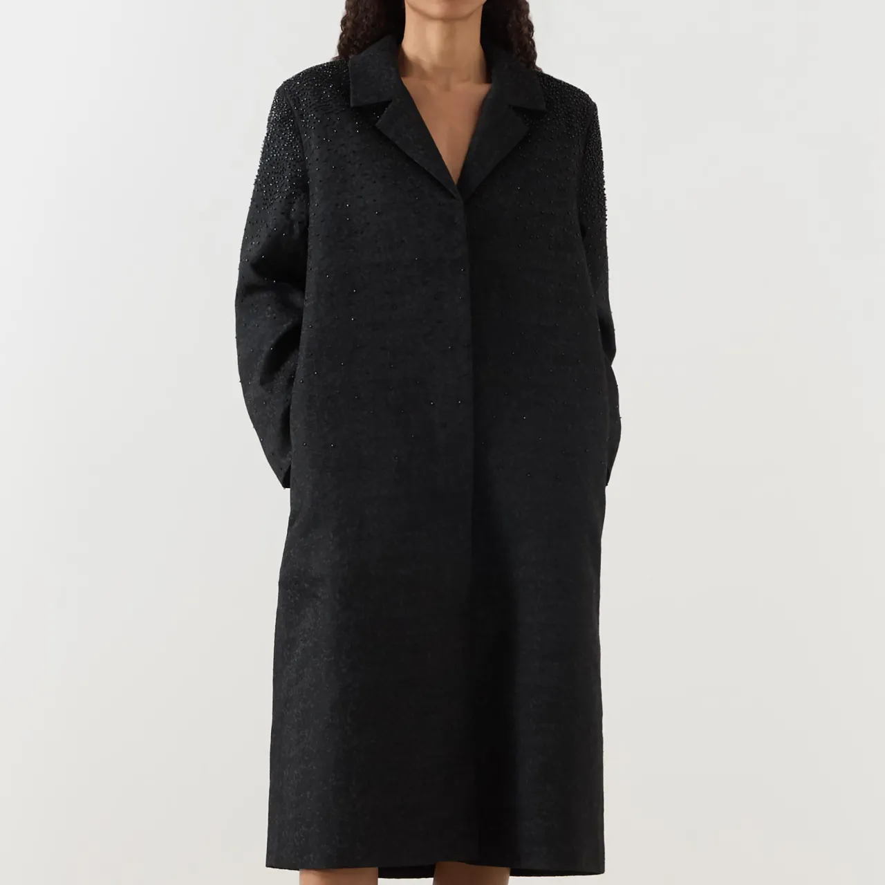 Hot Beaded Jacquard Coat Women Coats & Jackets