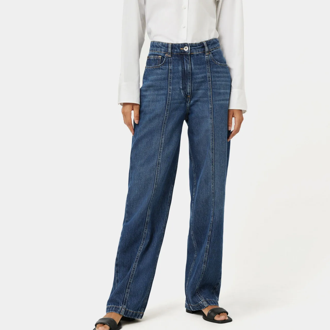 Discount Beck Mid-Rise Straight Leg Jeans Women Denim