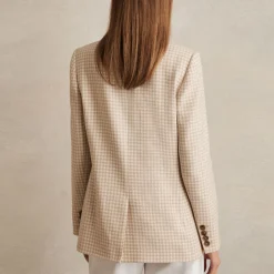 Sale Bella Check Double-Breasted Blazer Women Coats & Jackets