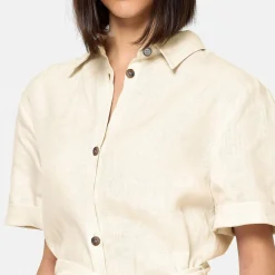 Outlet Bella Linen Shirt Dress Women Dresses