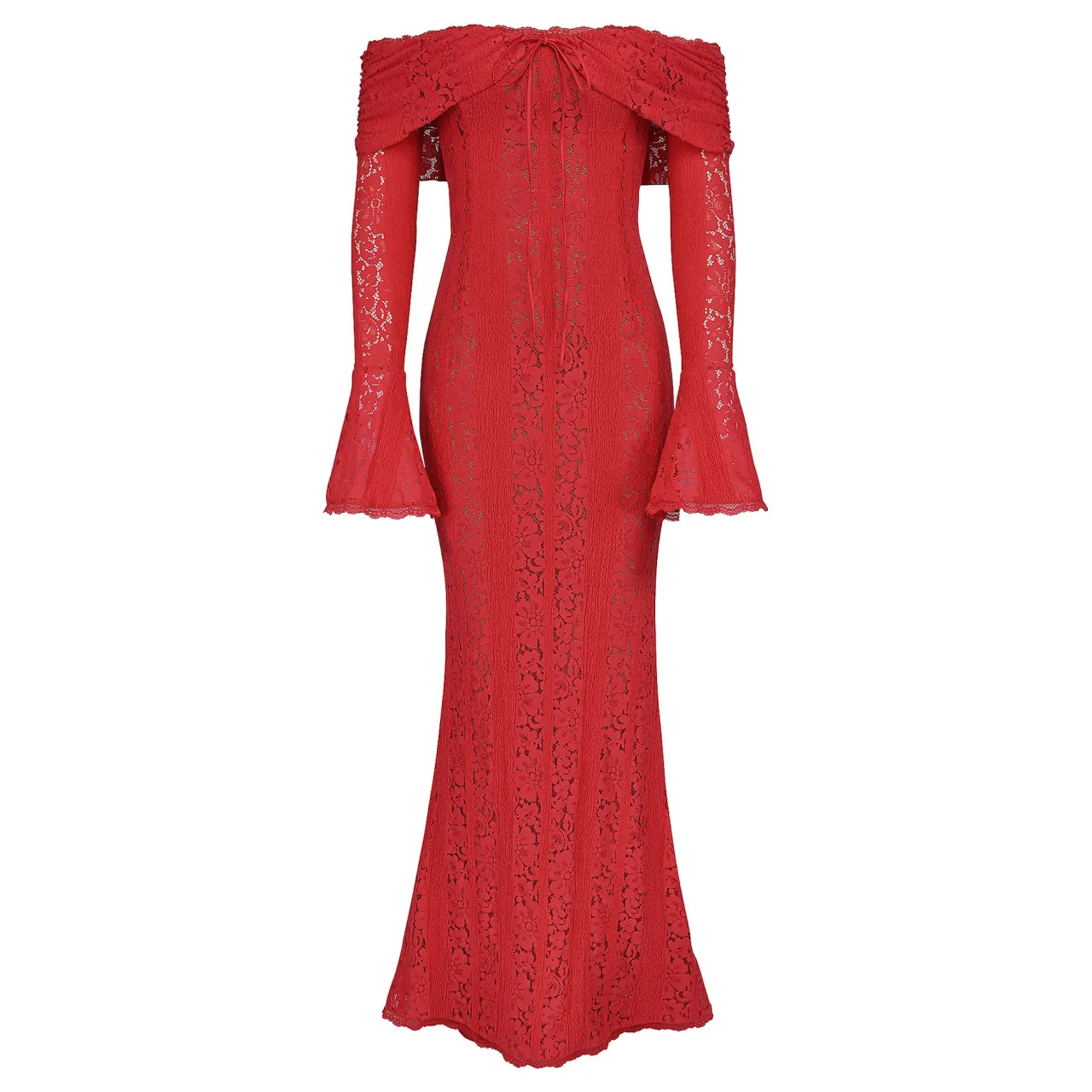 Sale Belle Off-The-Shoulder Lace Dress Women Dresses