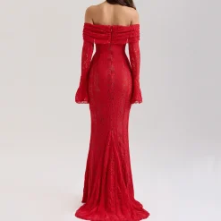 Sale Belle Off-The-Shoulder Lace Dress Women Dresses