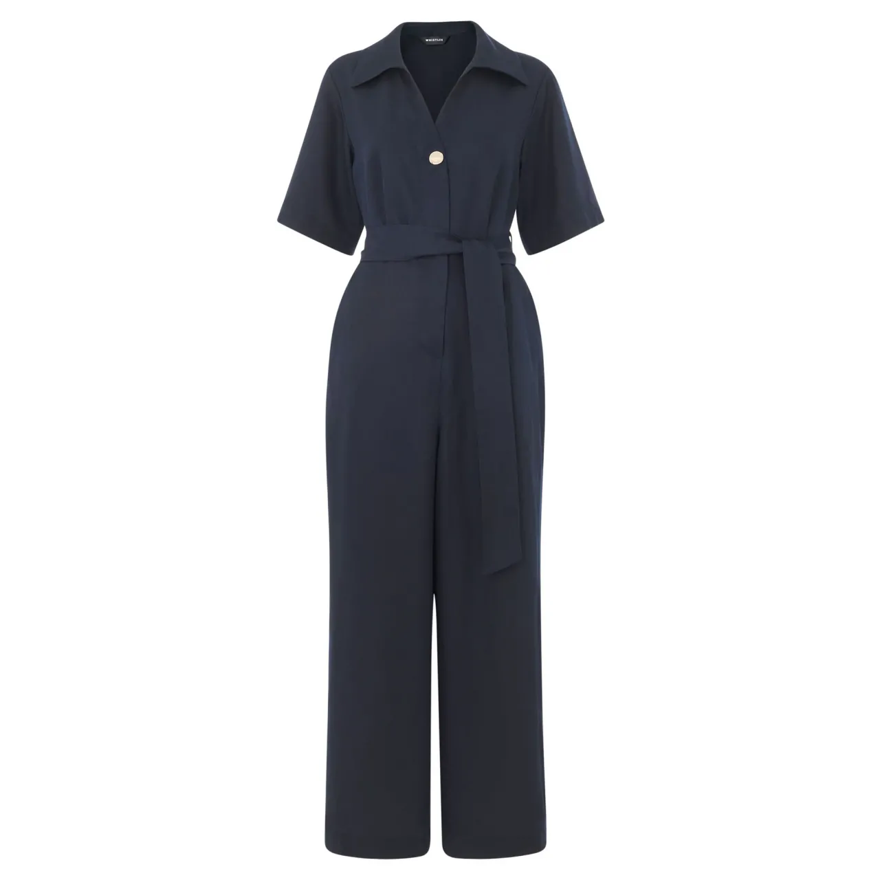 Hot Belted Cropped Jumpsuit Women Jumpsuits