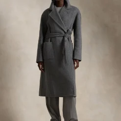 Discount Belted Wrap Coat Women Coats & Jackets