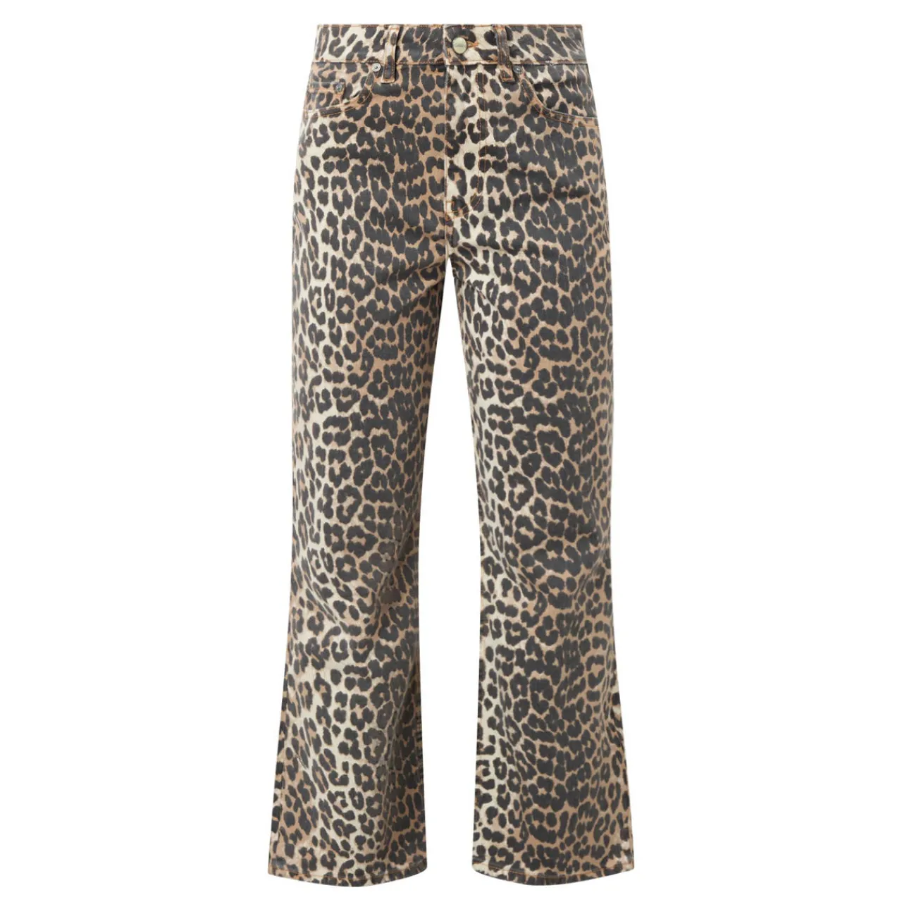 Best Betzy Leopard Print Cropped Jeans Women Denim