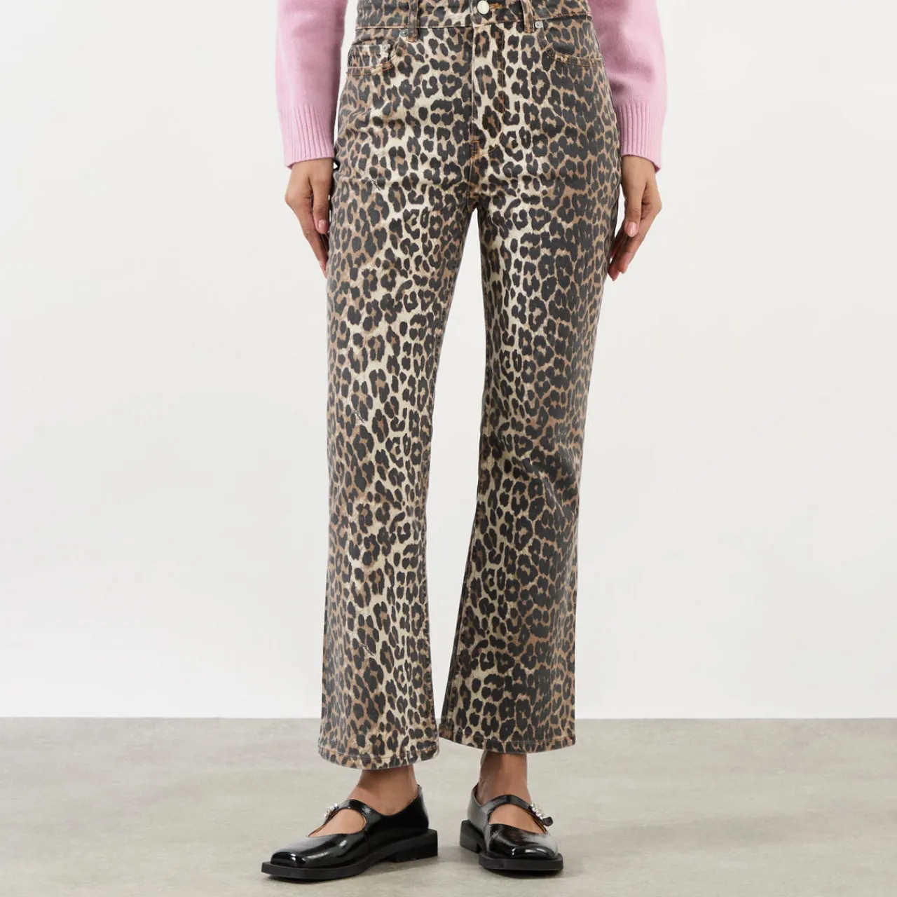 Best Betzy Leopard Print Cropped Jeans Women Denim