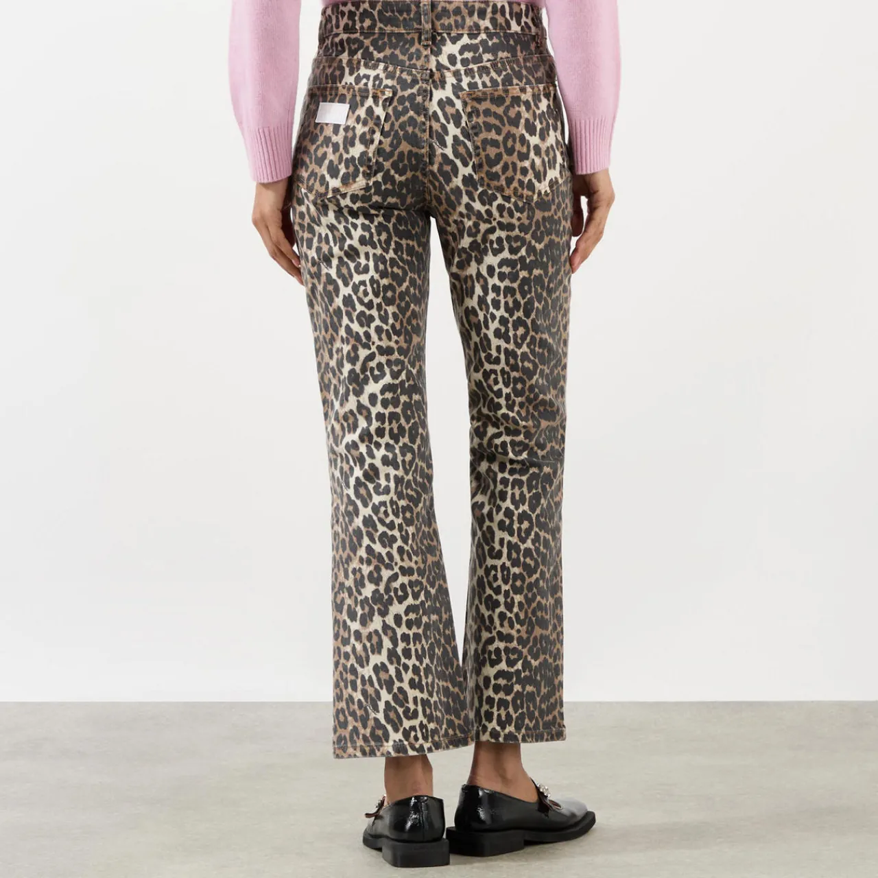 Best Betzy Leopard Print Cropped Jeans Women Denim