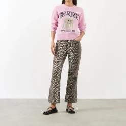 Best Betzy Leopard Print Cropped Jeans Women Denim