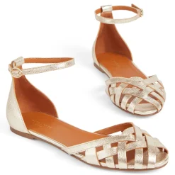 Best Bianca Leather Cage-Front Flat Sandals Women Sandals