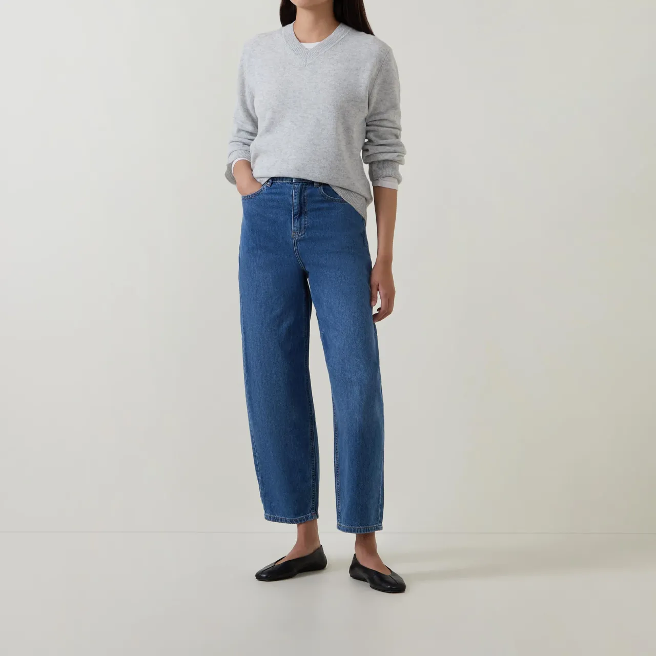 Outlet Bila High-Rise Balloon Leg Jeans Women Denim