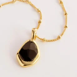 Online Black Onyx Stepping Stone Pendant Necklace Women Necklaces