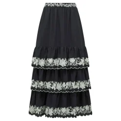Discount Blaire Embroidery Tiered Skirt Women Skirts