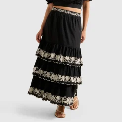 Discount Blaire Embroidery Tiered Skirt Women Skirts