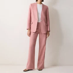 Hot Blake High-Rise Linen Straight Leg Trousers Women Trousers & Shorts